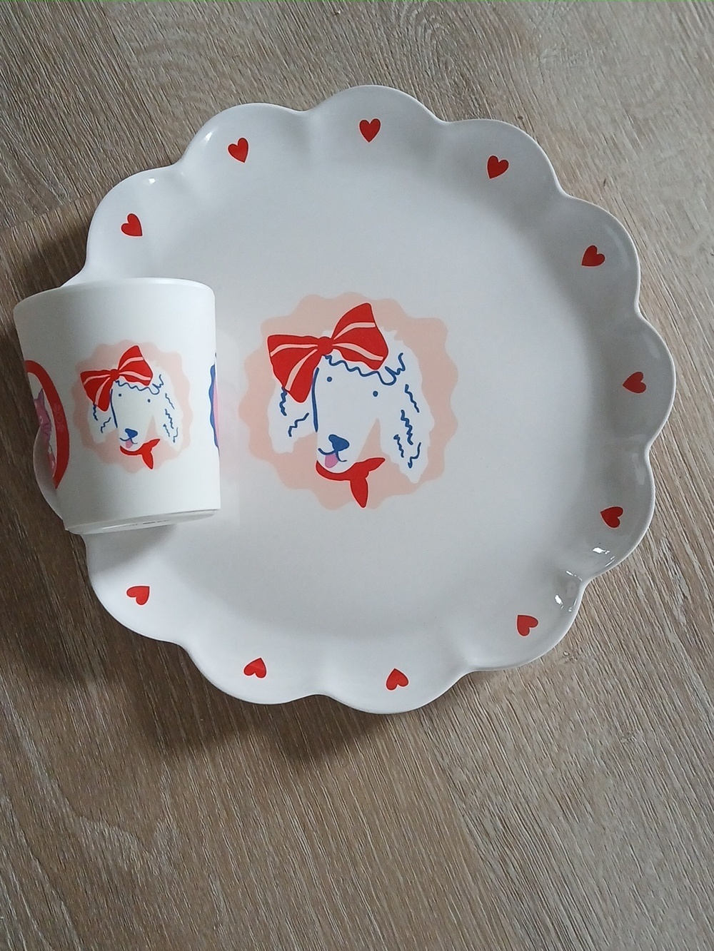Pillowfort Set of 2 A Target Plate & Cup Bamboo Melamine BPA Pet Faces